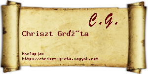 Chriszt Gréta névjegykártya